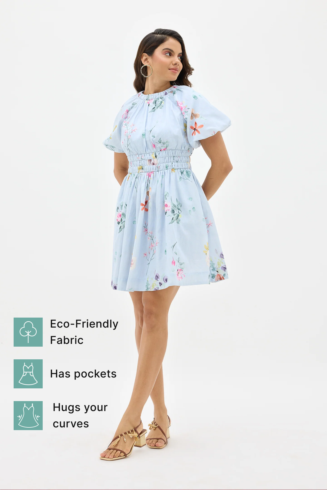 Hazel|Fit and flare dress with back cut-out