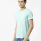 Wrogn Men Green Solid Slim Fit Round Neck T-Shirts