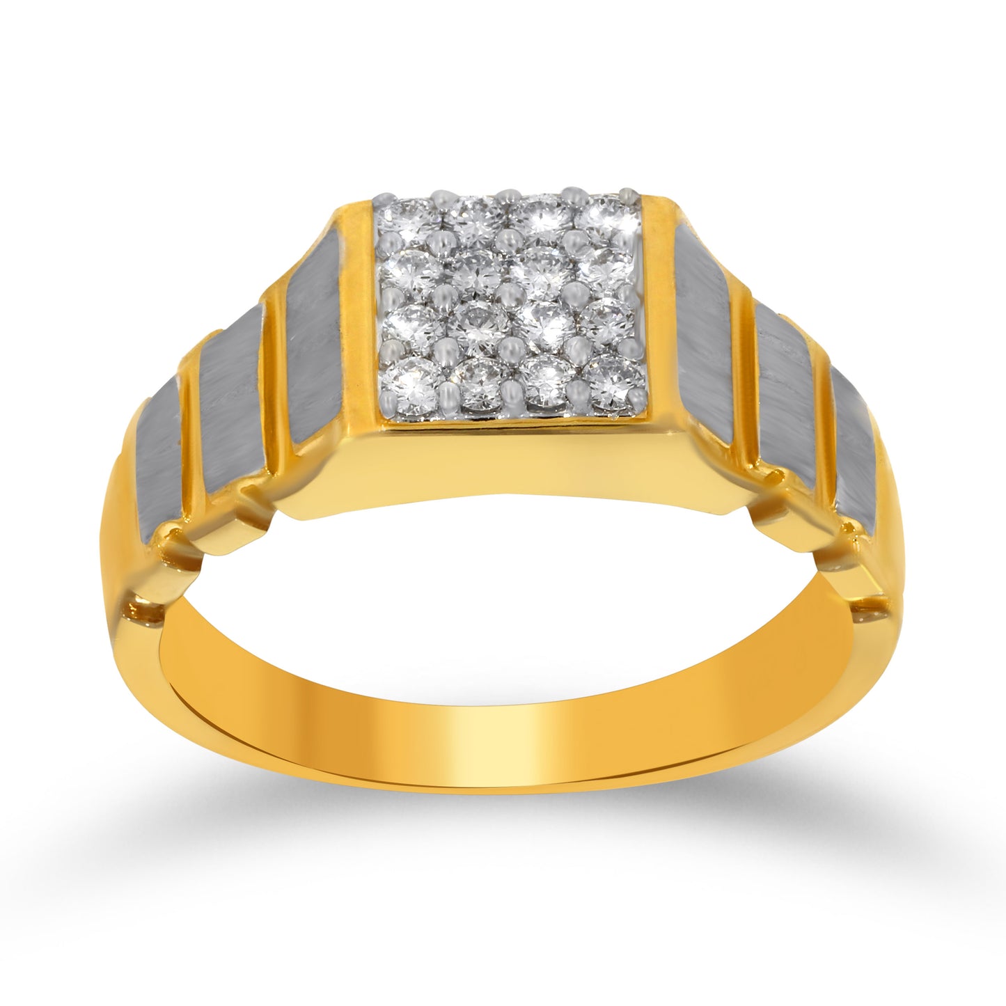 Squarish Glint Diamond Men's Band Ring