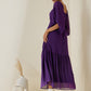 Deep Purple Dobby Smocked Gown