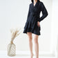 Black Shawl Tiered Mini Dress