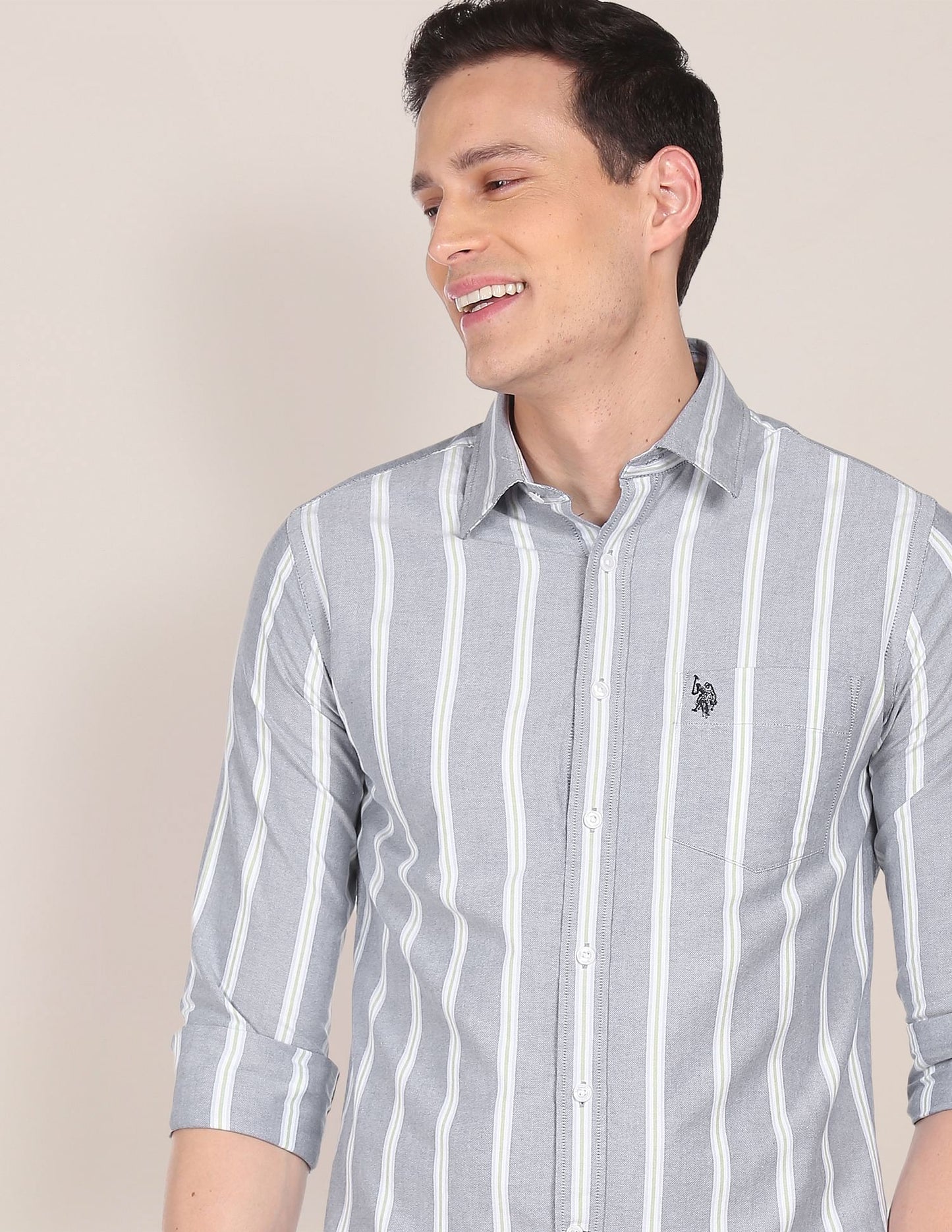 Cotton Vertical Stripe Casual Shirt