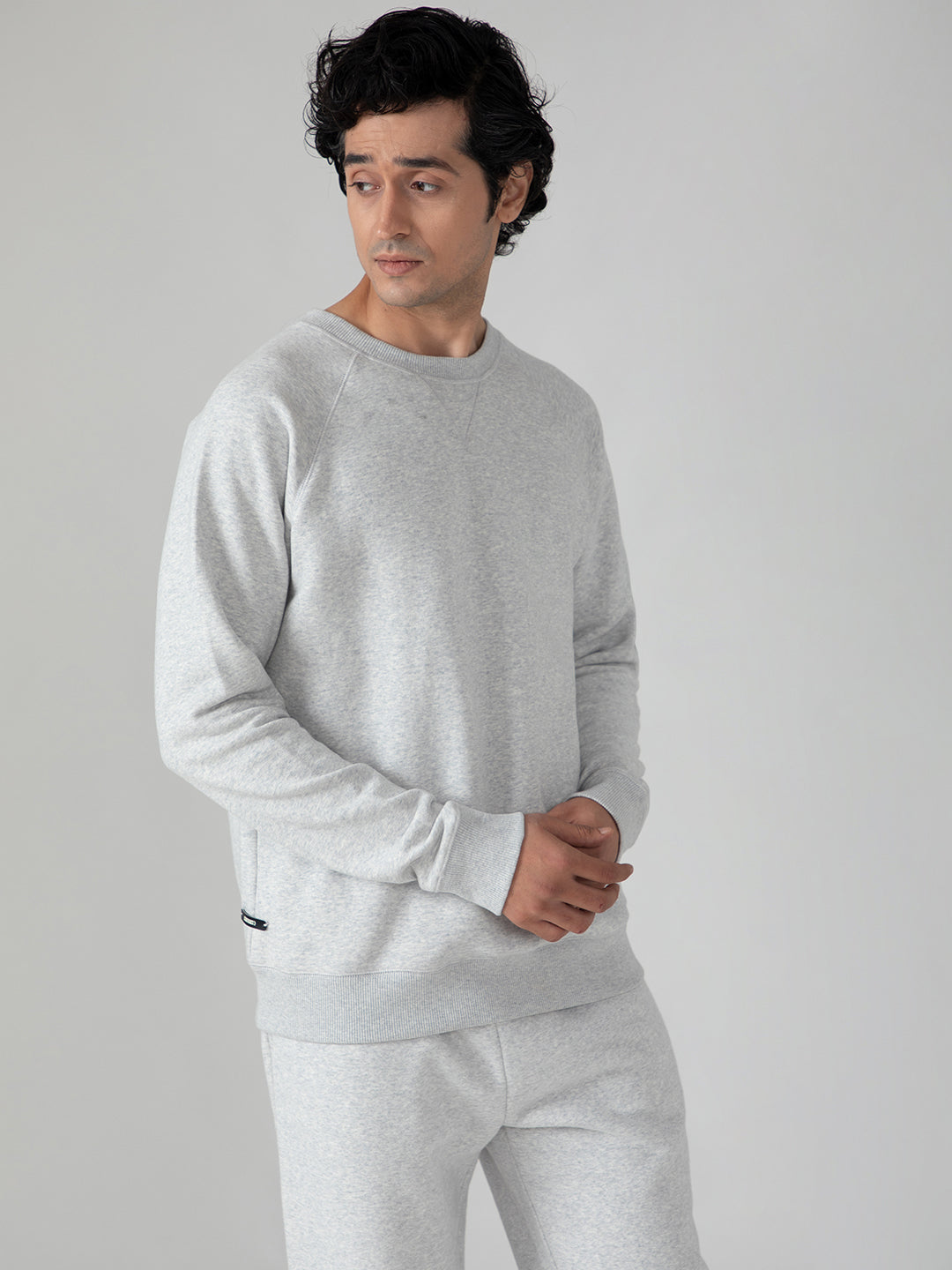 Grey Melange Knit Co-Ord Set