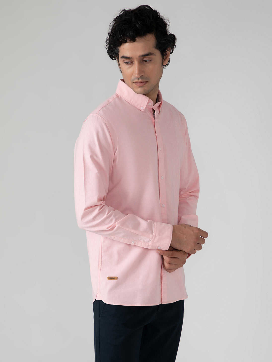 Yarn Dyed Oxford Shirt in Salmon Pink- Slim Fit