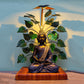 Resin Buddha Statue Sitting Under Metal Tree With LED For Home Decor Gift 16"