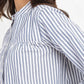 Women's Mandarin Collar Stripes Top