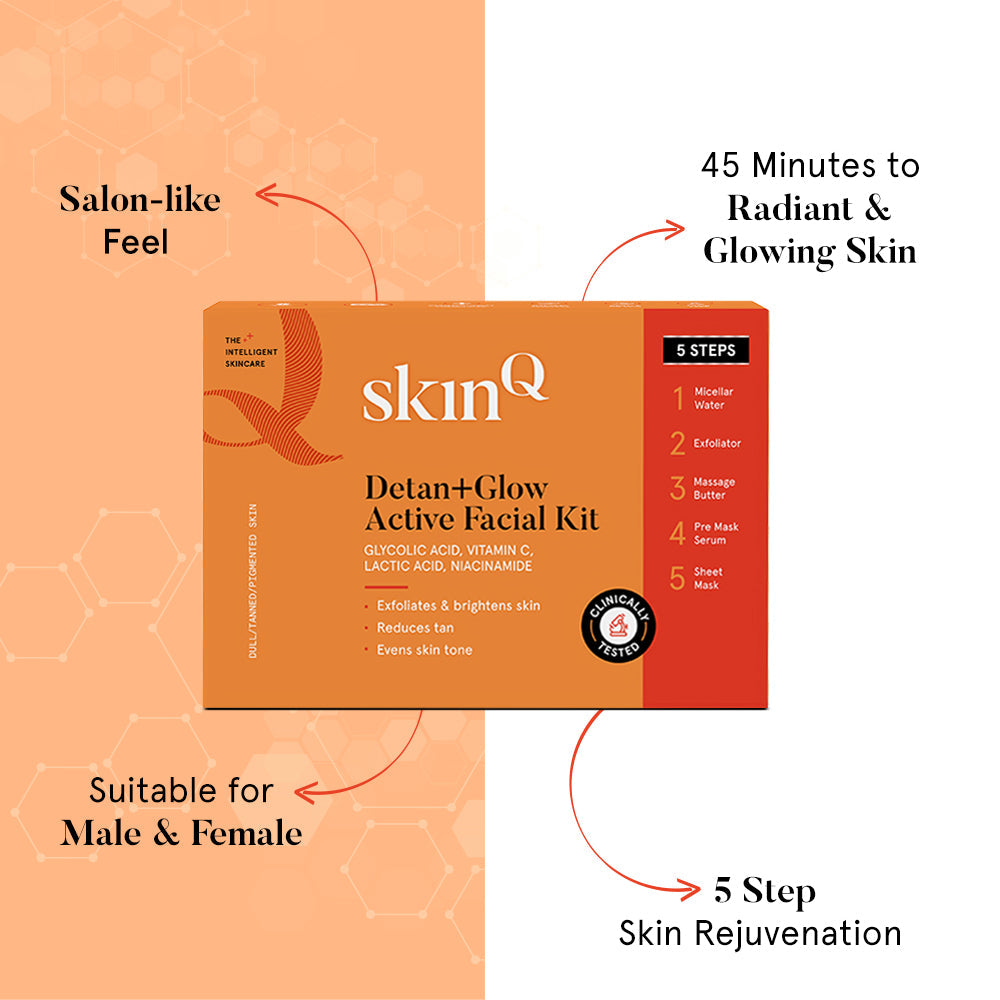 Detan+Glow Active Facial Kit - Anti Tan & Anti Pigmentation Facial Kit