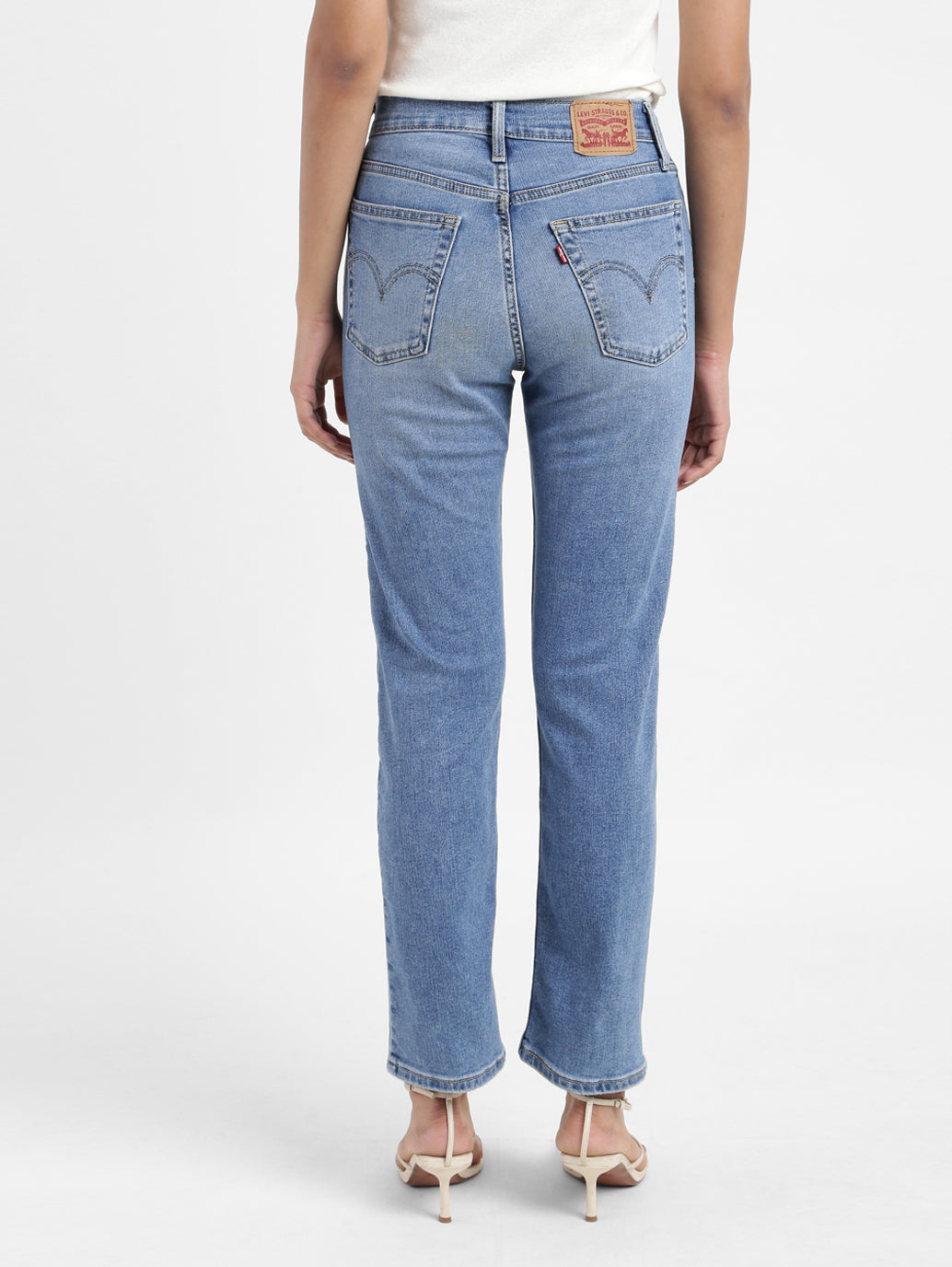 Women's High Rise Wedgie Straight Fit Jeans