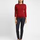 Women's Solid Red Crew Neck Sweater