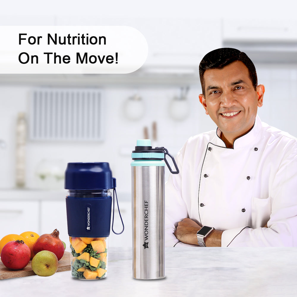 Nutri-cup Portable Blender + Sippy Stainless Steel Bottle, Gift Combo, For Family and Friends, Gift for Diwali and Other Festivals, House Warming