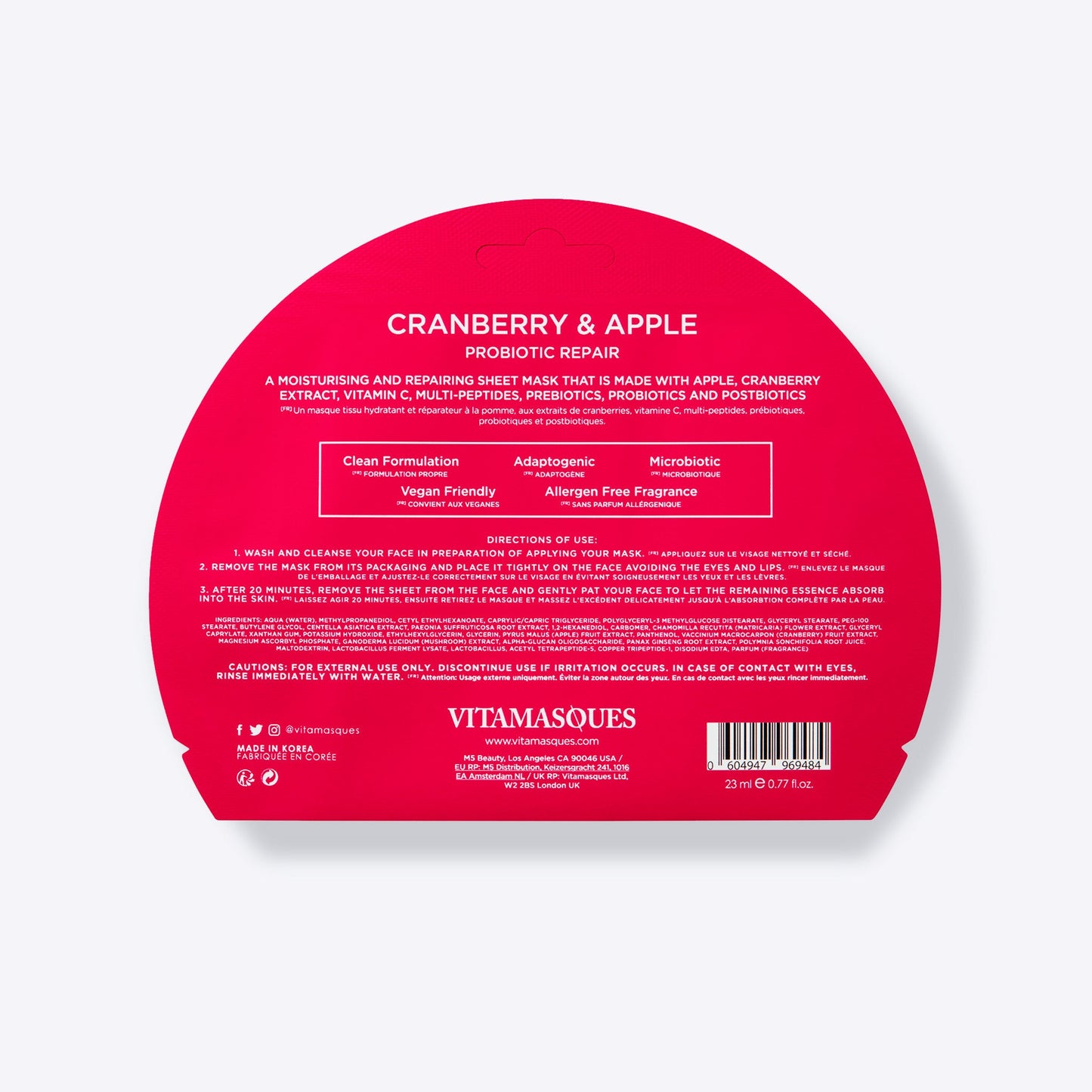 Cranberry & Apple Face Sheet Mask (Limited Edition)