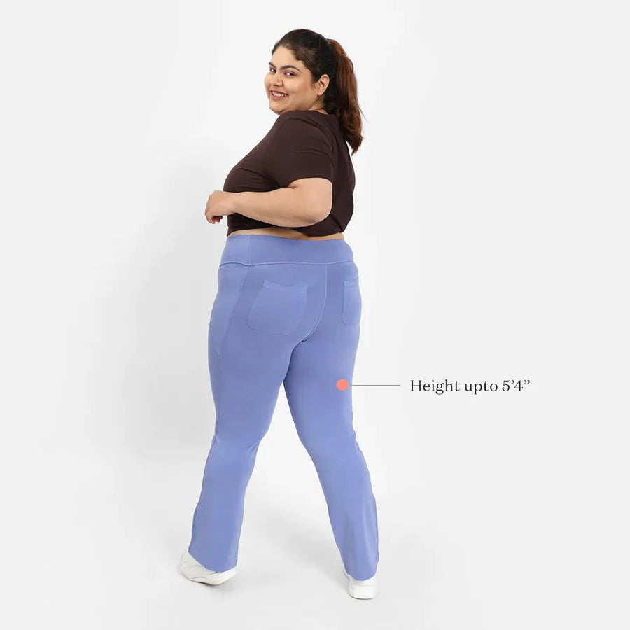 Groove-In Cotton Flare Pants - Regular and Tall - Bella Blue