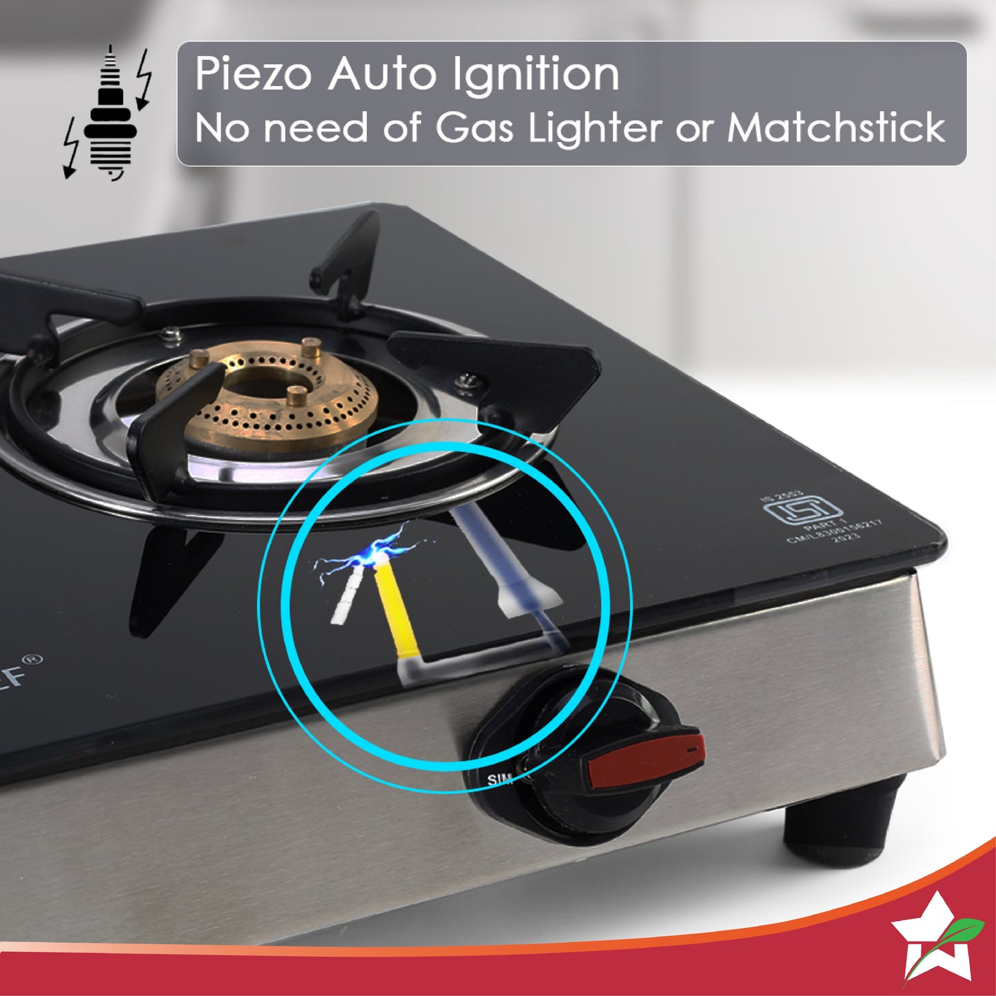 Galaxy 3 Burner Auto Cooktop | 6mm Toughened Glass | Piezo Auto Ignition | 2 Years Warranty