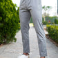 Grey Linen Lycra Comfort Fit Mens Trouser