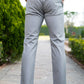 Grey Linen Lycra Comfort Fit Mens Trouser