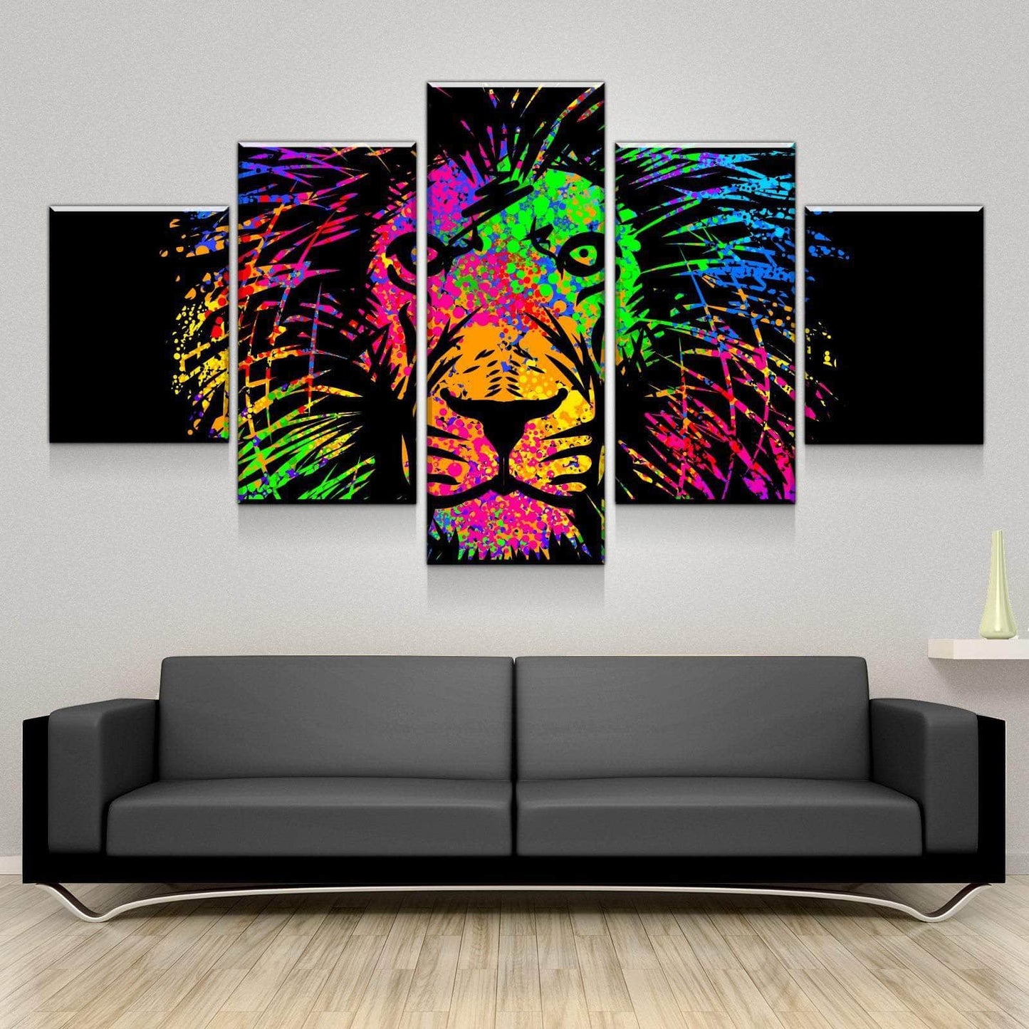 Rainbow Lion Painting Wall Art