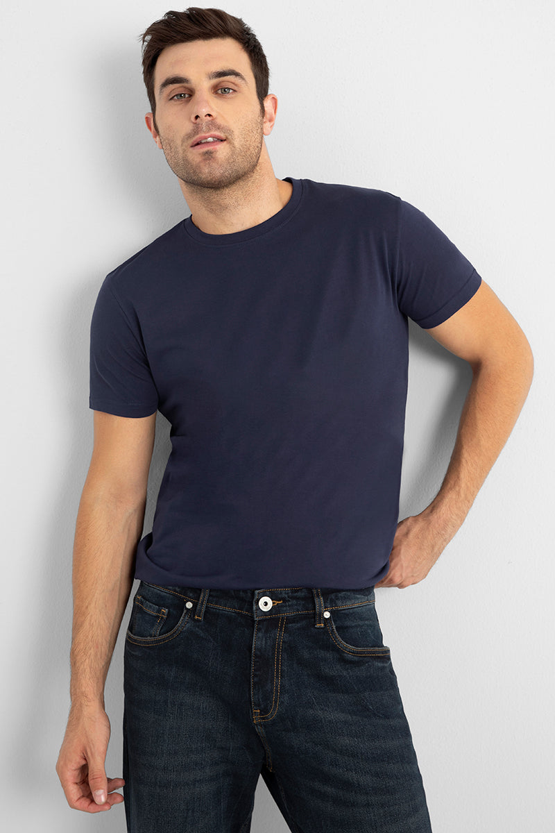 Basic Navy Supima Cotton T-Shirt