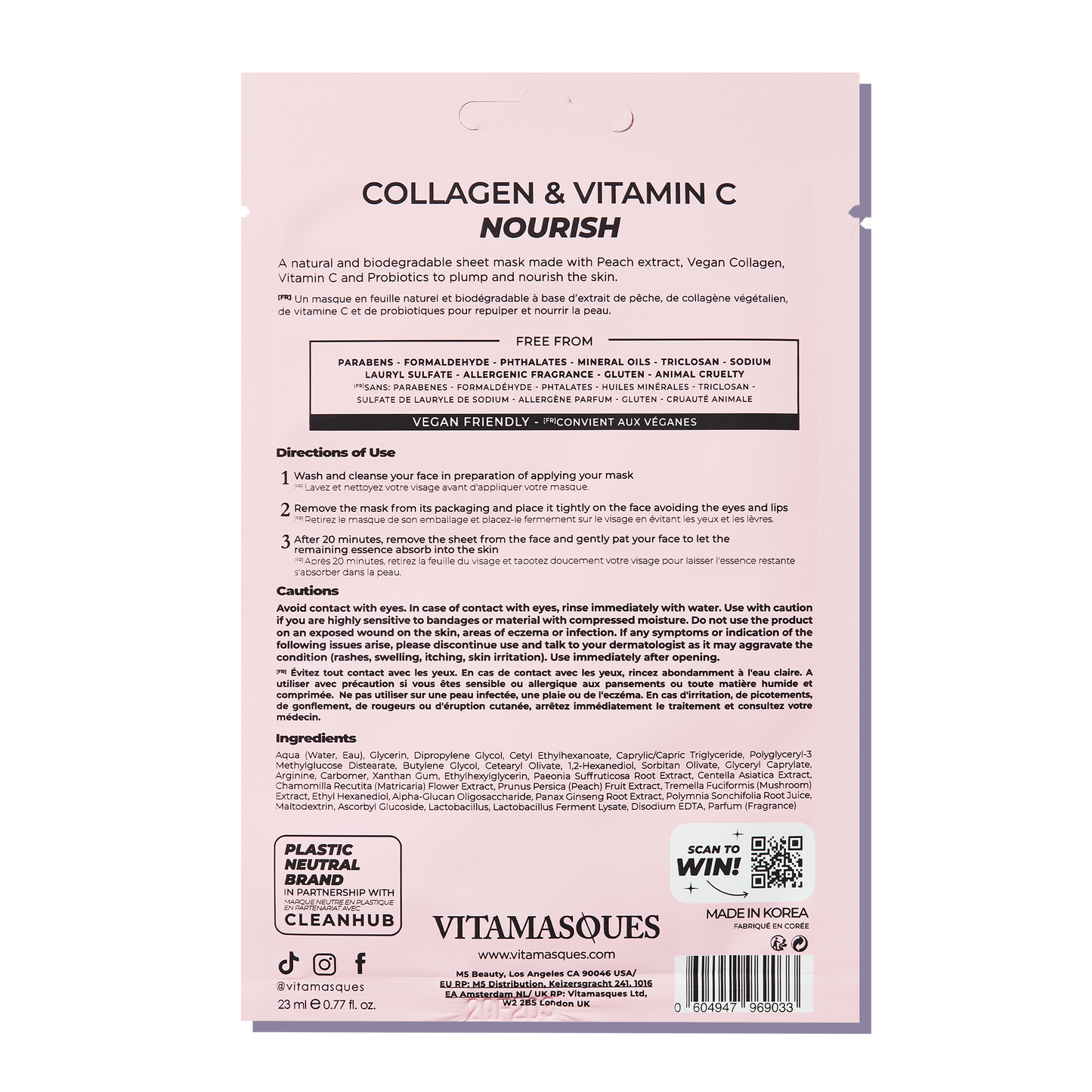 Collagen & Vitamin C Peach Sheet Mask