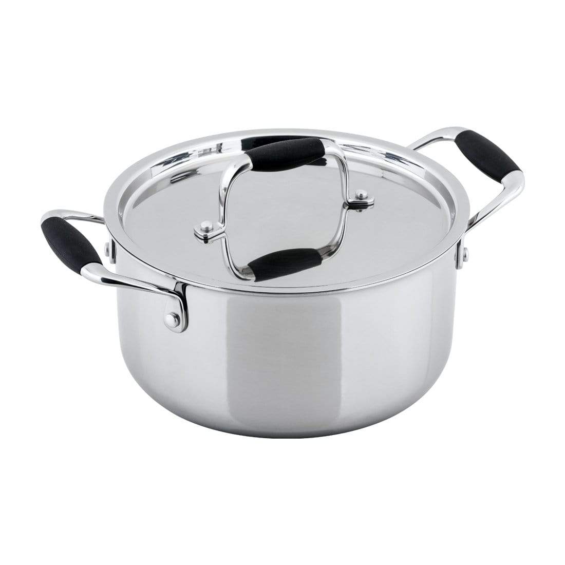 Stanton 20 cm Stainless Steel Casserole With Lid, Handle with Silicone Sleeve, Induction Friendly, 2.5mm, 3L, 25 Years Warranty