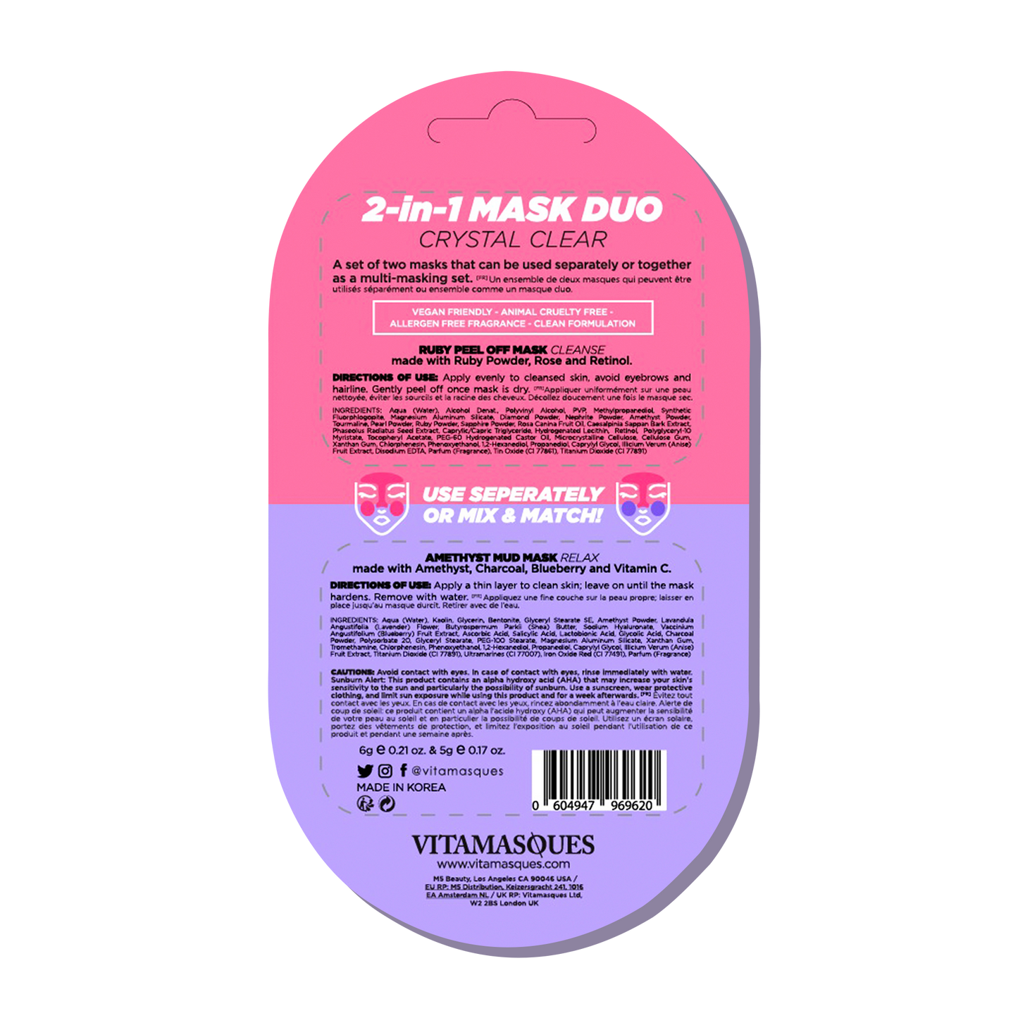2-in-1 Mask Duo: Crystal Clear 2-in-1 Mask