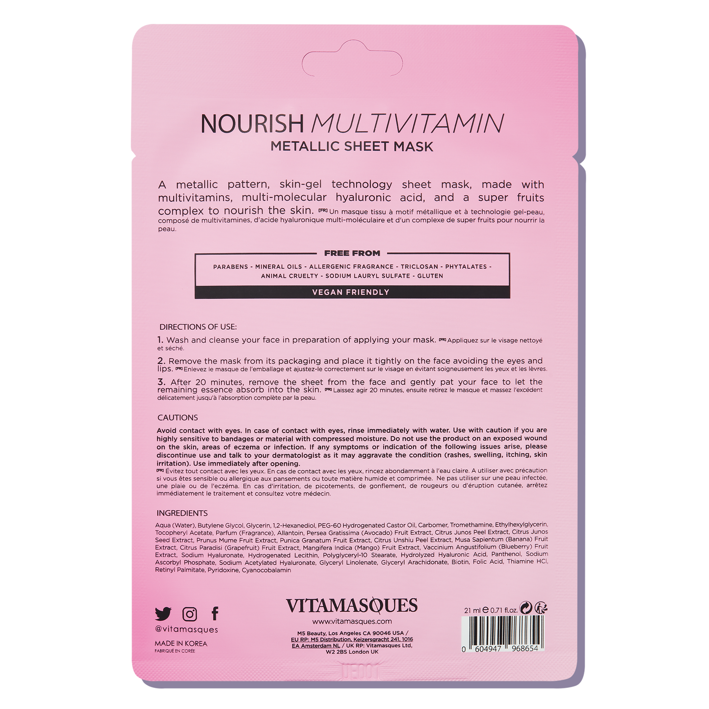 Nourish Multivitamin Metallic Face Sheet Mask